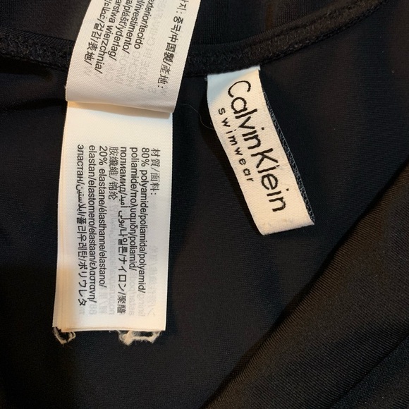 Calvin Klein Intense Black Square Neck Scoop One-Piece Swimsuit Women's Size S - Picture 8 of 8